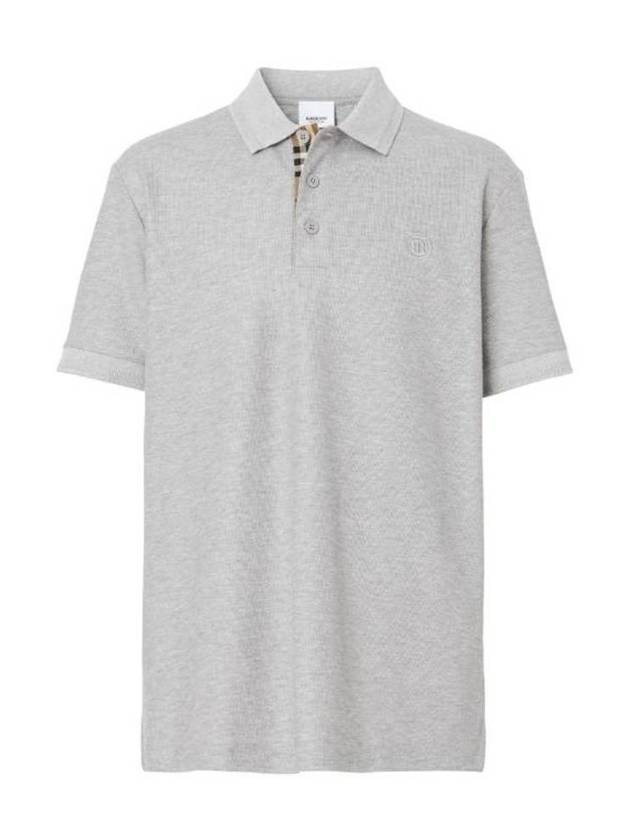 Men's Monogram Logo PK Shirt Gray - BURBERRY - BALAAN.