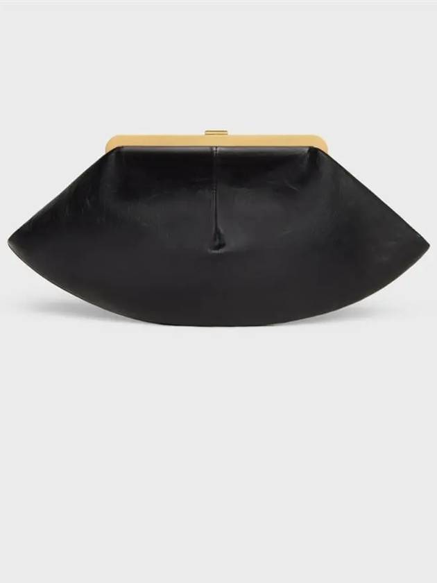 Triomphe Lambskin Pouch Bag Black - CELINE - BALAAN 4