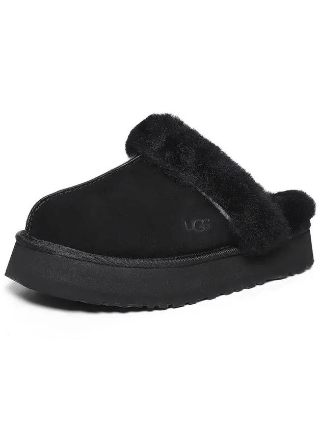 Women's Diskett Fleece Platform Slippers Black - UGG - BALAAN 6