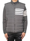 4 Bar Poly Twill Down Vest Grey - THOM BROWNE - BALAAN 4