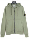 Wappen Patch Pocket Zip Up Hoodie Khaki - STONE ISLAND - BALAAN 2