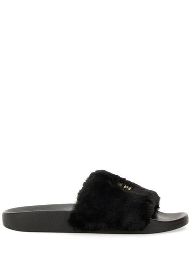 Versace Jeans Couture Slide Sandal With Logo - VERSACE - BALAAN 1