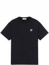 Logo Patch Chest Short Sleeve T-Shirt Black - STONE ISLAND - BALAAN 2