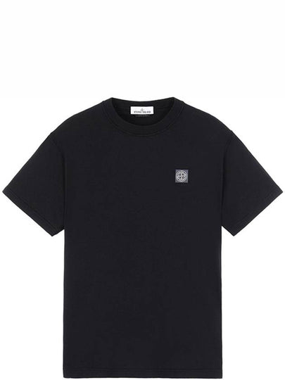 Logo Patch Chest Short Sleeve T-Shirt Black - STONE ISLAND - BALAAN 2