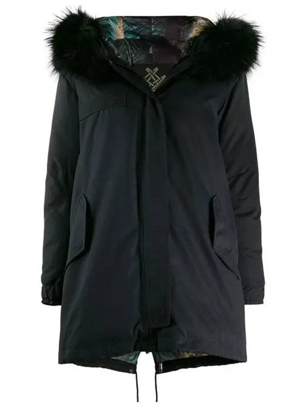 Mr and Mrs Spur Fur Hooded Parka Black 192XCO0117 900008 - MR & MRS ITALY - BALAAN 1