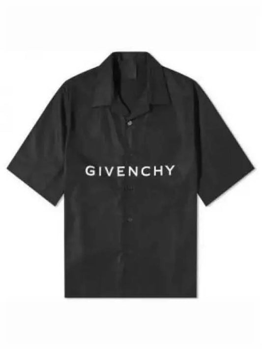 Poplin Hawaiian Short Sleeve Shirt Black - GIVENCHY - BALAAN 2