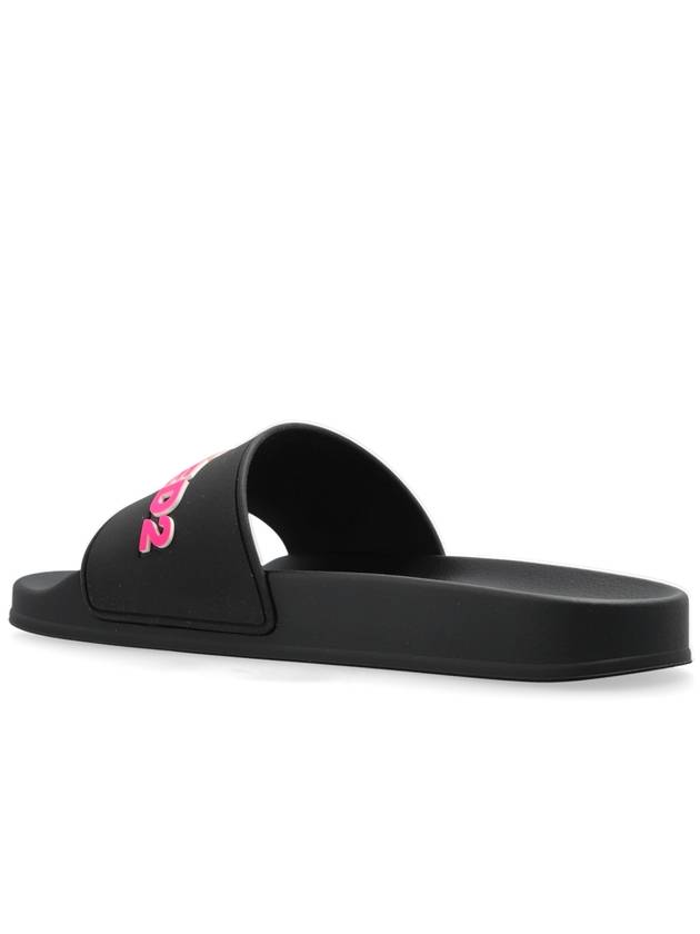 Dsquared2 Rubber Slides With Logo, Women's, Black - DSQUARED2 - BALAAN 5