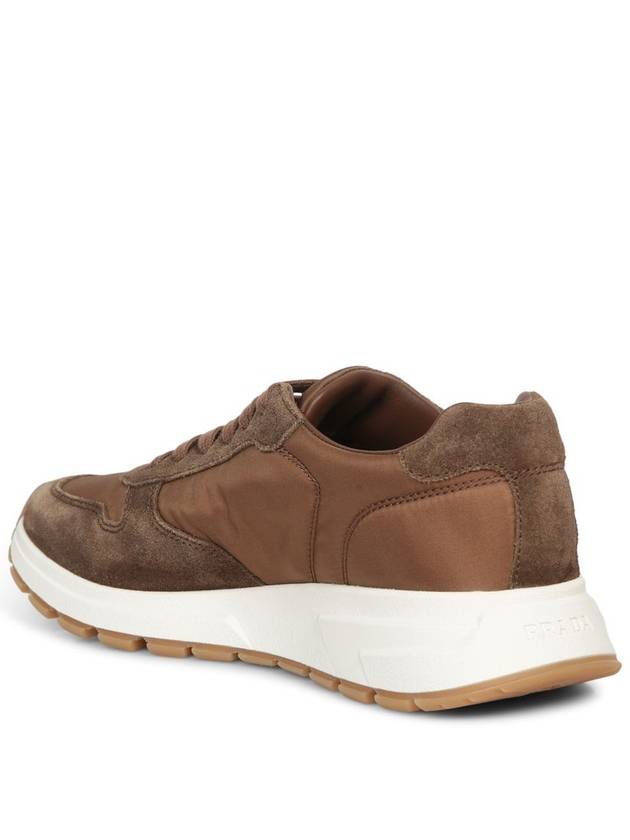 Frax 01 Delave suede and Re nylon sneakers - PRADA - BALAAN 3