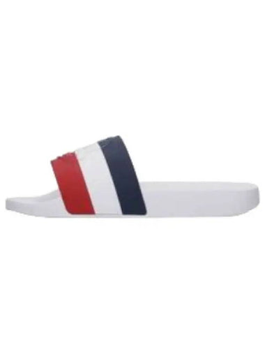 Logo embossed striped slides white slippers - MONCLER - BALAAN 1