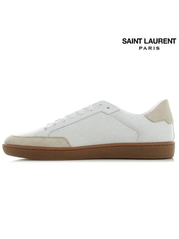 Court Classic Perforated Beige Tab Low Top Sneakers White - SAINT LAURENT - BALAAN 5