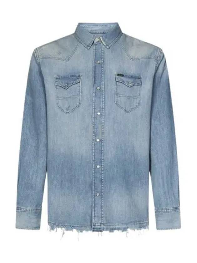 Denim Long Sleeve Shirt Light Blue - POLO RALPH LAUREN - BALAAN 2