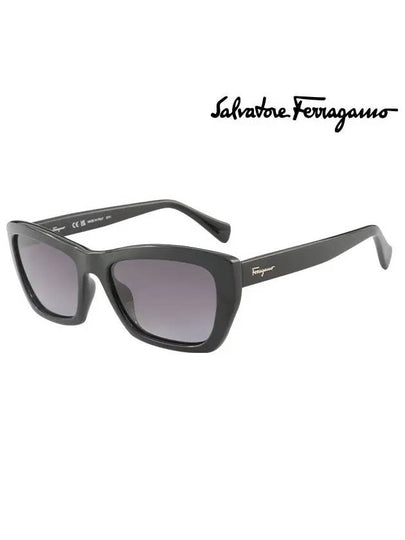 Eyewear Rectangle Logo Sunglasses Black - SALVATORE FERRAGAMO - BALAAN 2