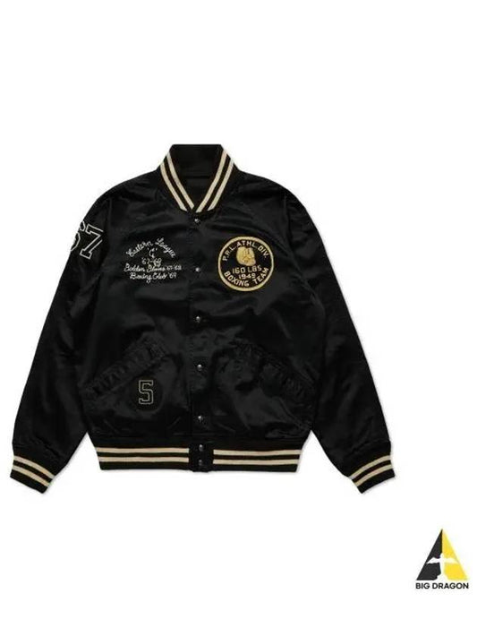 MUSINSA EXCLUSIVE New York Boxing Club Satin Varsity Reversible Jacket Black - POLO RALPH LAUREN - BALAAN 1