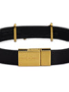 Monogram Logo Leather Bracelet Black - SAINT LAURENT - BALAAN 6