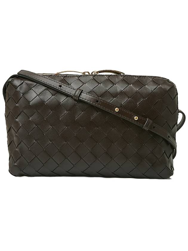 Intrecciato Leather Mini Cross Bag Brown - BOTTEGA VENETA - BALAAN.