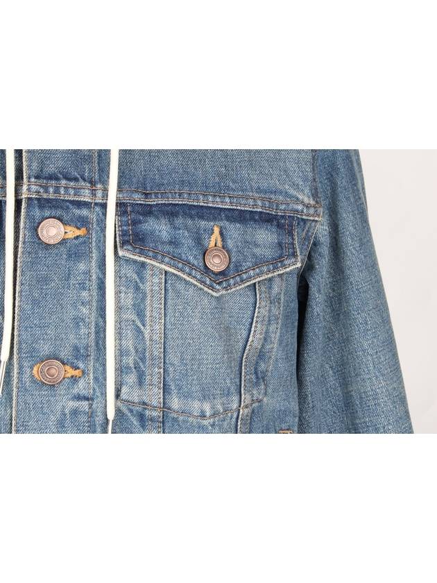 Back logo hooded denim jacket XS 55 66 - CELINE - BALAAN 7