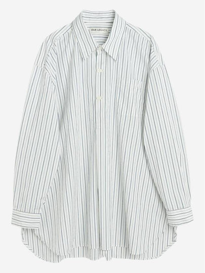 Popover Stripe Long Sleeve Shirt White - OUR LEGACY - BALAAN 2