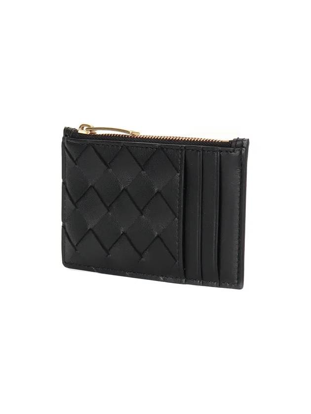 Intrecciato Zipper Card Wallet Black - BOTTEGA VENETA - BALAAN 3