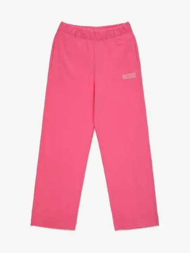 Logo Banding Sweat Straight Pants Pink - GANNI - BALAAN 2