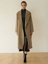 Cashmere Leather Belt Coat Khaki Beige - DEFEMME - BALAAN 3