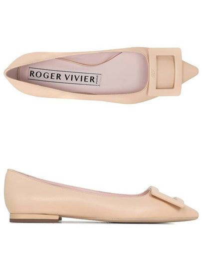 Women's Flats Leather Ballerina Shoes Nude Pink - ROGER VIVIER - BALAAN 2