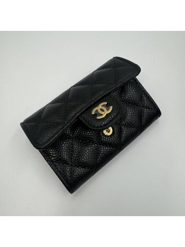 Classic Grained Calfskin Card Wallet Black - CHANEL - BALAAN 4