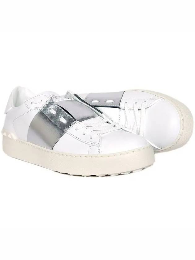 Hidden Strap Low Top Sneakers White Silver - VALENTINO - BALAAN 4