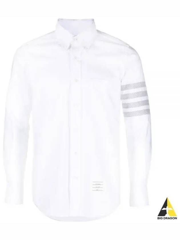 4 Bar Stripe Long Sleeve Shirt White - THOM BROWNE - BALAAN 2