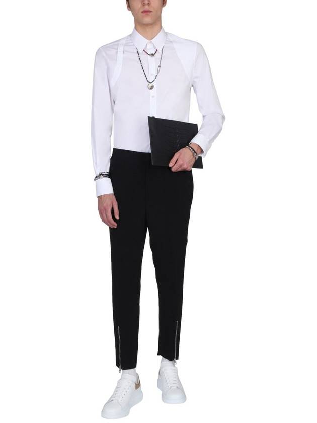 Men's Strap Detail Long Sleeve Shirt White - ALEXANDER MCQUEEN - BALAAN 5