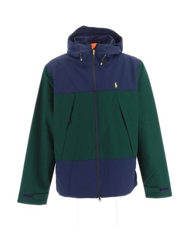 Logo Print Zipper Hooded Jacket Navy Green - POLO RALPH LAUREN - BALAAN 1