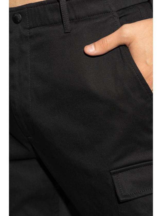 Cotton Gabardine Cargo Straight Pants Black - MONCLER - BALAAN 6