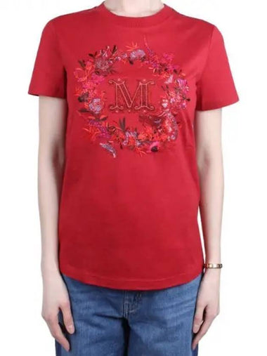 Primavera Women s Elmo Short Sleeve T Shirt Red 008 271813 1120038 - MAX MARA - BALAAN 1