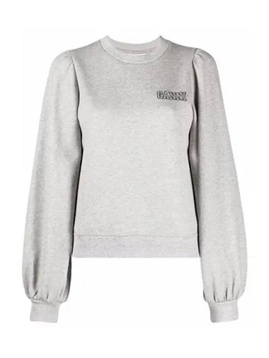 Women's Software Isoli Puff Shoulder Sweatshirt Grey - GANNI - BALAAN 1