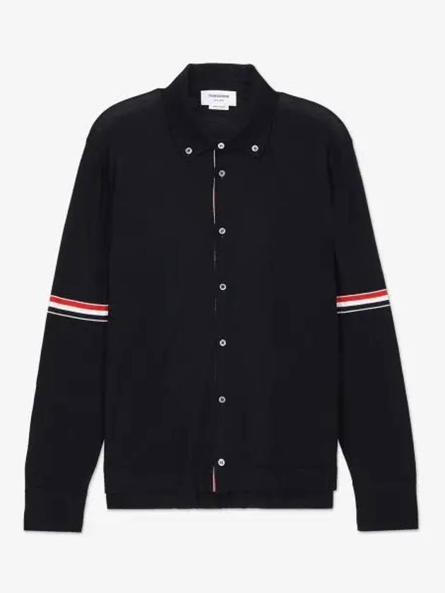 Merino Wool Armband Long Sleeve Shirt Navy - THOM BROWNE - BALAAN 2