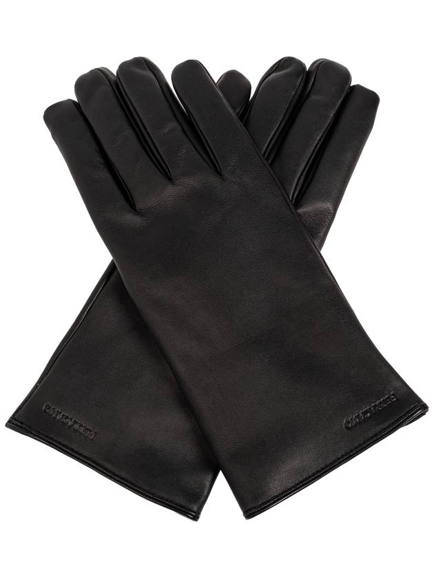 FERRAGAMO Leather Gloves, Men's, Black - SALVATORE FERRAGAMO - BALAAN 1