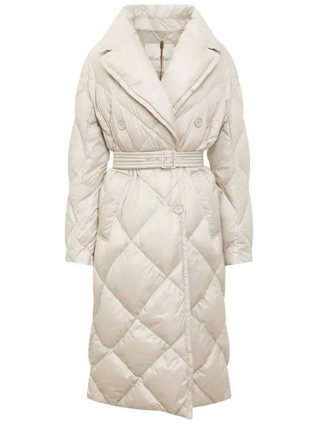 Trecoat Diamond Quilted Belted Padding Sand - MAX MARA - BALAAN 2