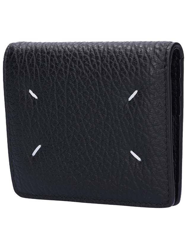 Stitch Leather Compact Half Wallet Black - MAISON MARGIELA - BALAAN 3