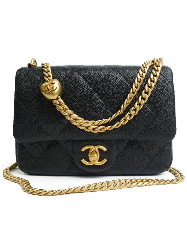 Calfskin Mini Flap Shoulder Bag Black - CHANEL - BALAAN 4