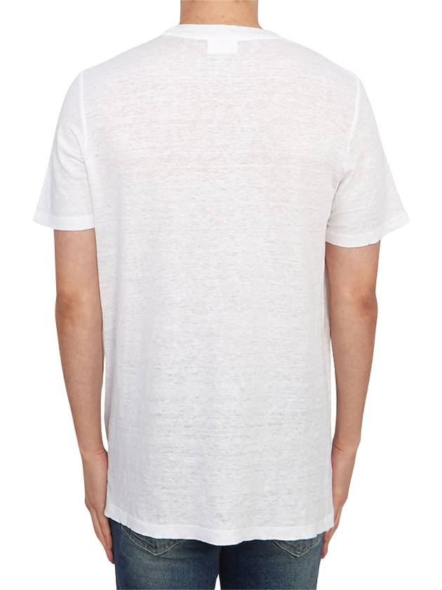 Karman Logo Linen Short Sleeve T-Shirt White - ISABEL MARANT - BALAAN 4