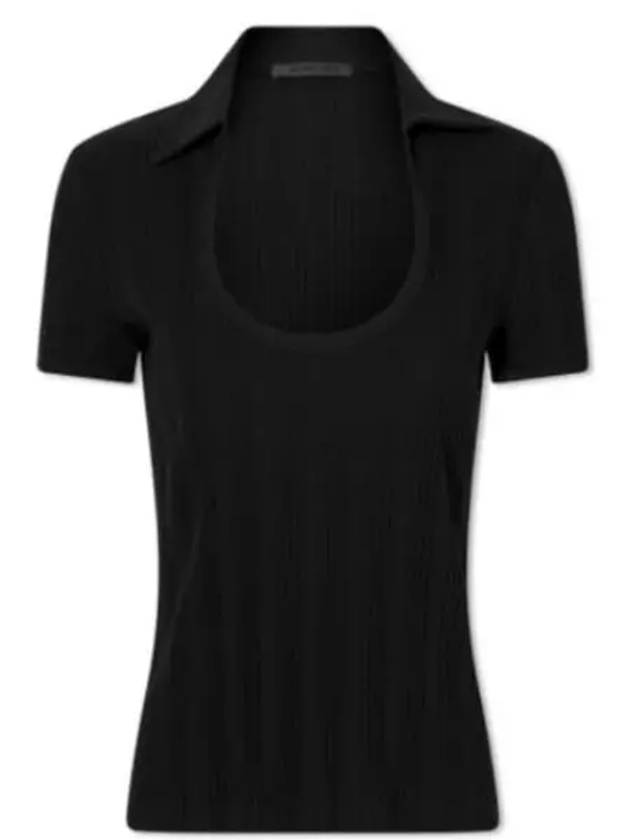 U-Neck Polo Shirt Black - HELMUT LANG - BALAAN 2