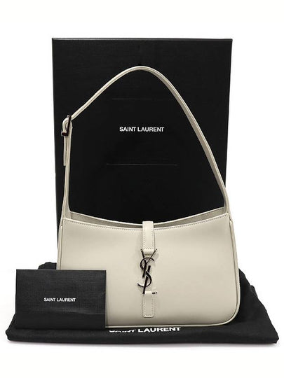 657228 Antique Vintage Smooth Calfskin Silver Monogram LE 5 A 7 Small Hobo Shoulder Bag - SAINT LAURENT - BALAAN 2