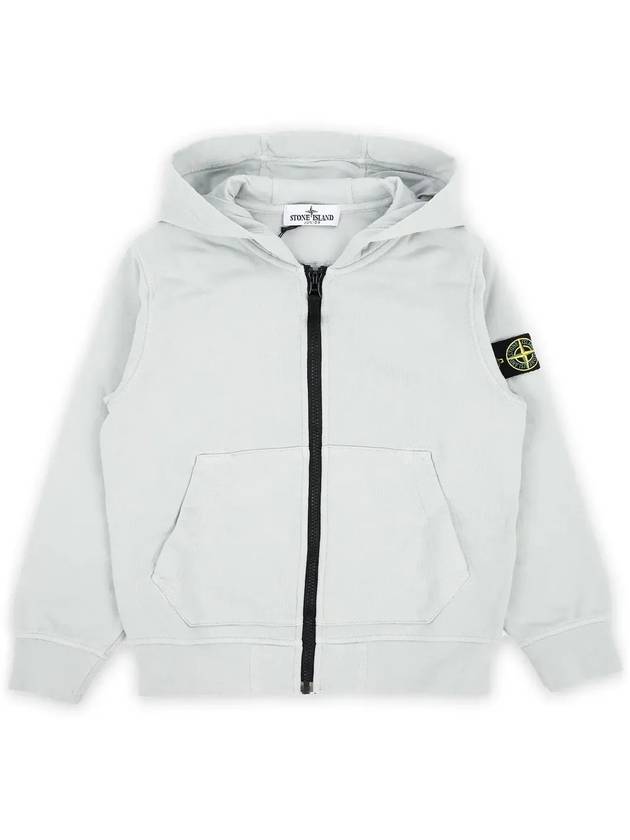 Kids Garment Dyed Heavy Weight Zip Up Hoodie Green - STONE ISLAND - BALAAN 4