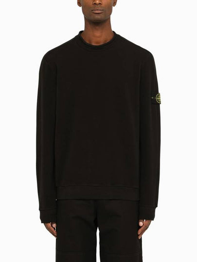 Stretch Cotton Fleece Mock Turtleneck Sweatshirt Black - STONE ISLAND - BALAAN 2