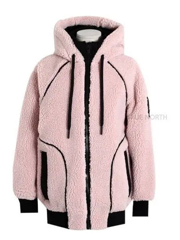 Women's Holland Fleece Zip Up Hoodie Pink - MOOSE KNUCKLES - BALAAN 2