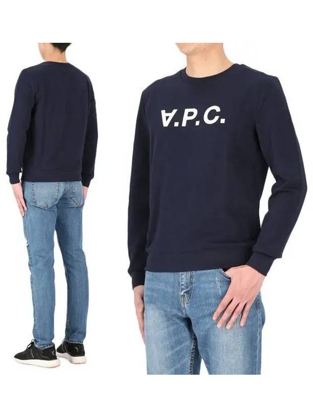 VPC Logo Crew Neck Sweatshirt Navy - A.P.C. - BALAAN 2