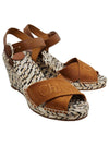 PIIA Espadu Strap Wedge Sandals Sepia Brown CHC23A898FU 27S - CHLOE - BALAAN 1