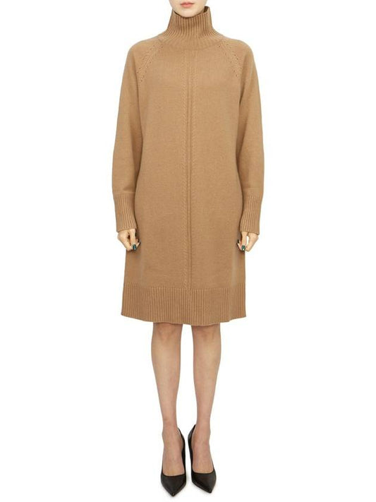 Zerbino Turtleneck Collar Short Dress Brown - MAX MARA - BALAAN 2