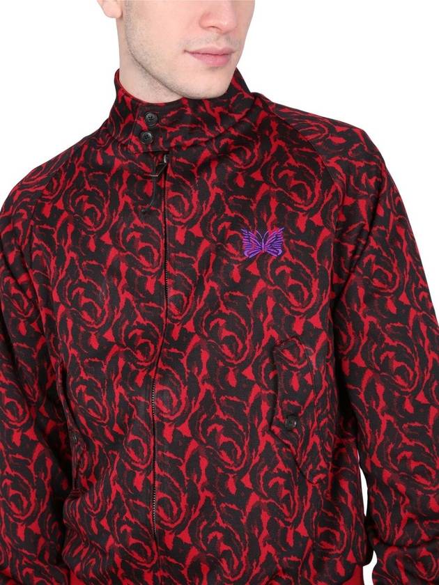 Needles G9 jacquard logo zip-up jacket red - BARACUTA - BALAAN 5