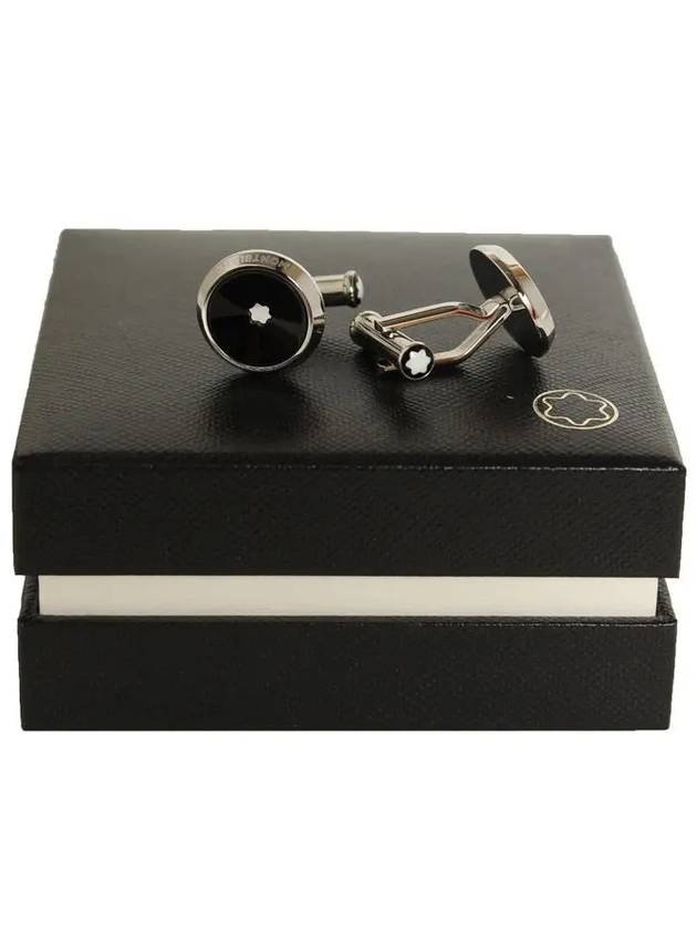 Star Cufflinks Black Silver - MONTBLANC - BALAAN.