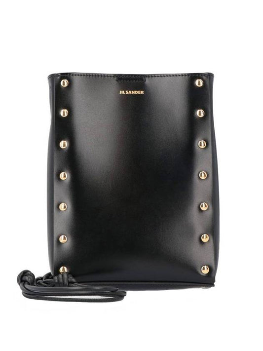 Rivet Detail Small Tangle Cross Bag Black - JIL SANDER - BALAAN.